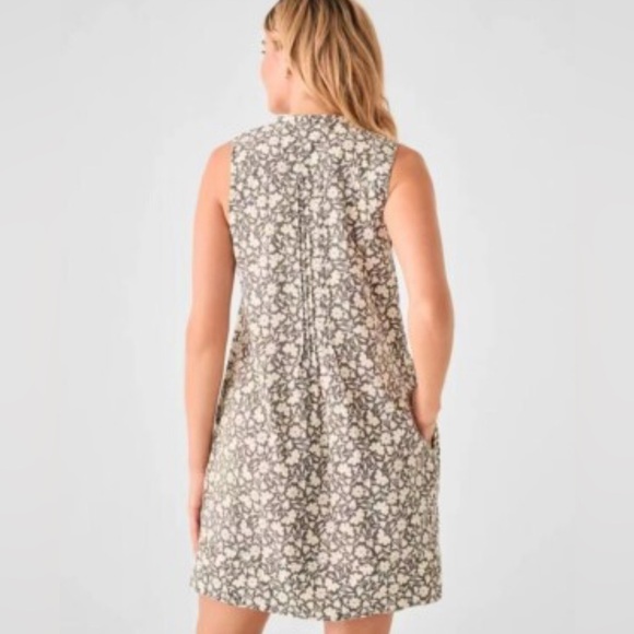 Faherty Isha gray and white floral linen dress - Picture 2 of 10